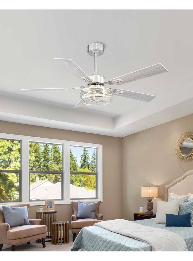 YOUKAIN 48" Farmhouse Ceiling Fan with Ligh - photo 2