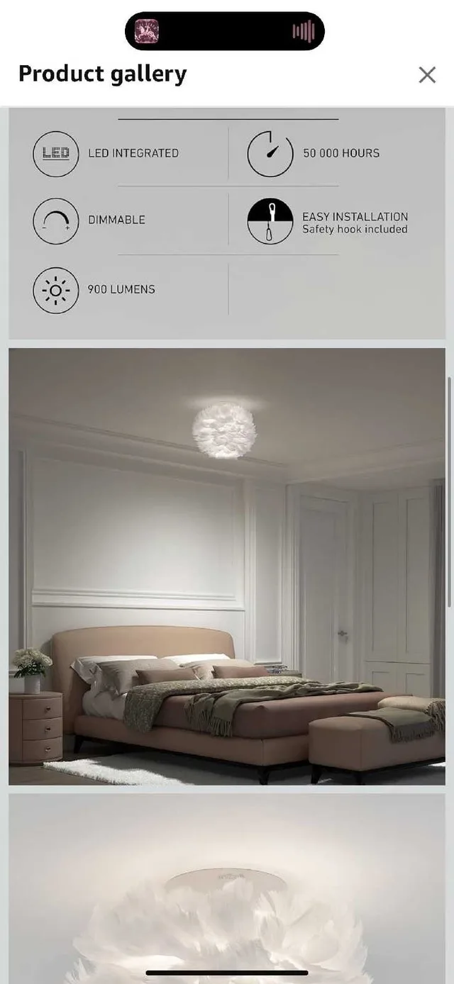 Artika Plume 12W Modern Large Ceiling Light image indicator(2)