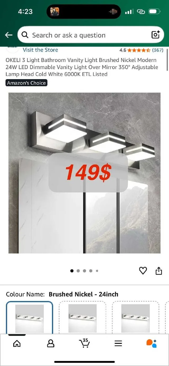 OKELI 24" Modern Vanity Light – LED Bathroom Wall