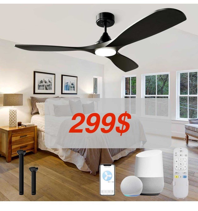 NOPAARD 52" Smart Ceiling Fan – LED Light, Voice Contr