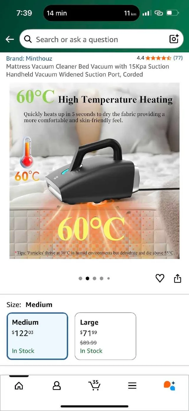 Minthouz 6-in-1 Mattress Vacuum Cleaner image indicator(2)