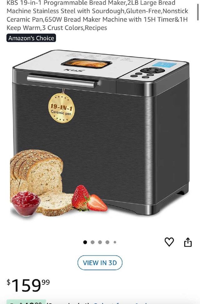 KBS Bread Maker - 2 lb, 19 Programs - photo 2