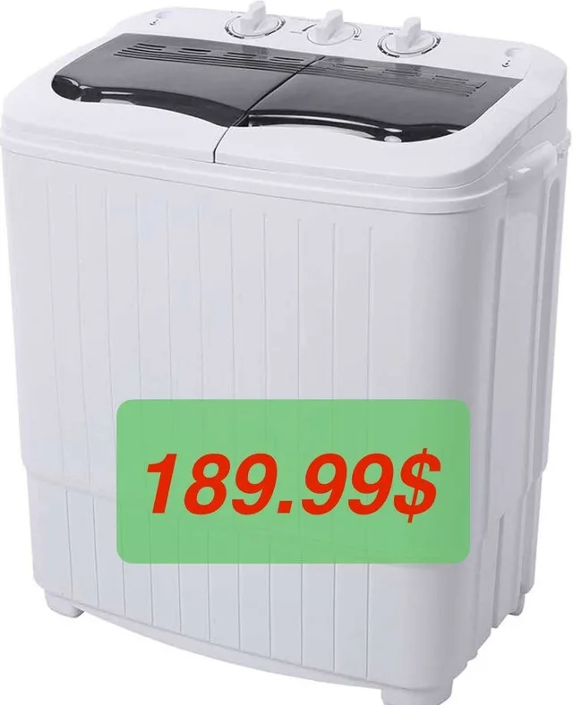 Karl Home Portable Twin-Tub Washing Machine – 15 lbs