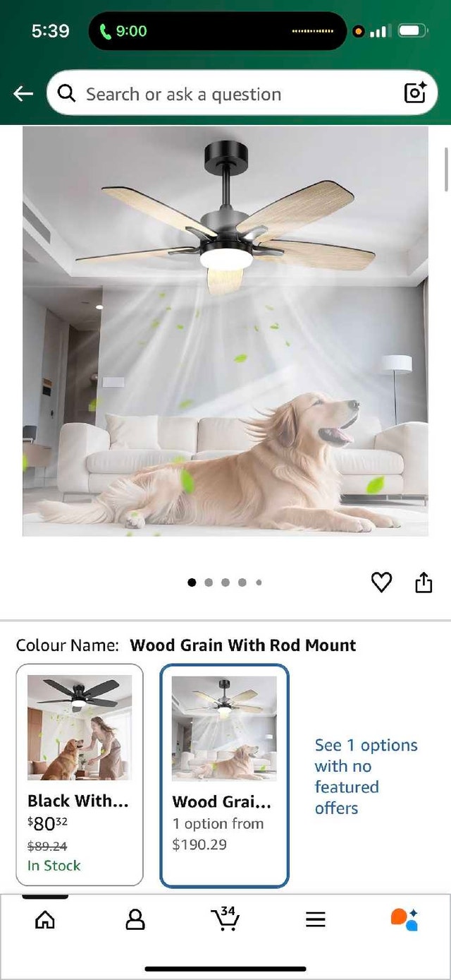 Hisummer 42" DC Ceiling Fan with LED Light & Remote - photo 2