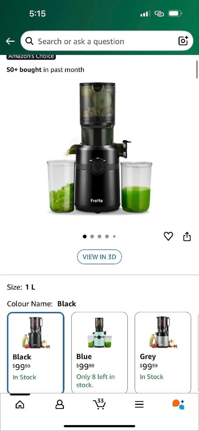 Fretta Slow Masticating Juicer – 4.25" Wide Chute, 200W image indicator(2)