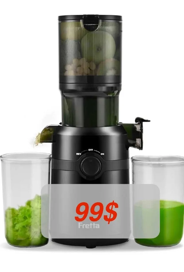 Fretta Slow Masticating Juicer – 4.25" Wide Chute, 200W