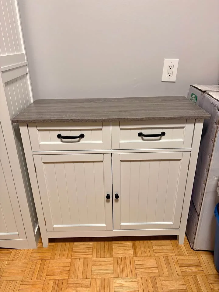 32” White Kitchen Storage Cabinet – Excellent Condition