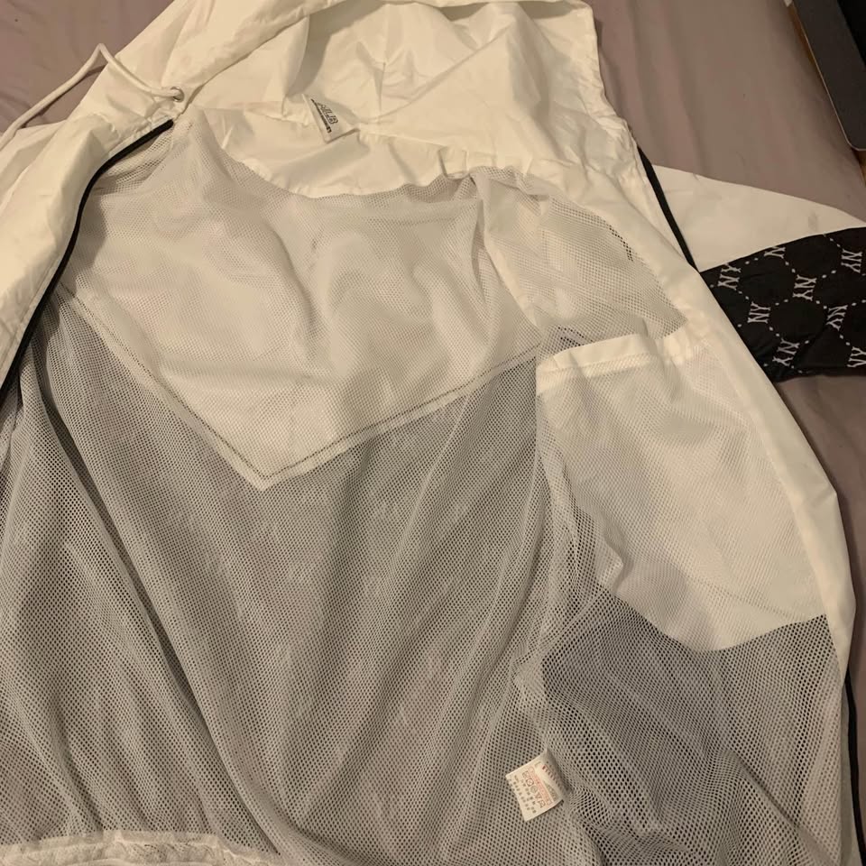 MLB NY Black and White Pattern Rain Windbreaker Jacket - photo 3