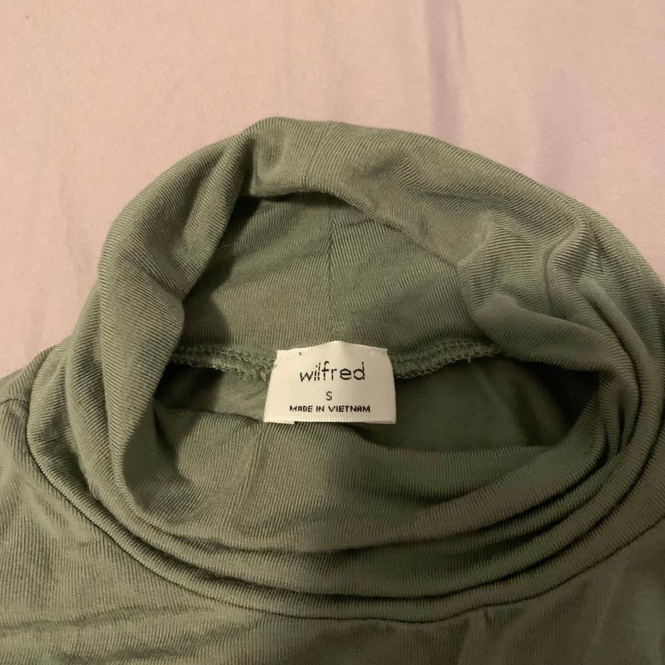 Aritzia Wilfred Dark Green Long Sleeve Bodysuit w Thong-cut Bott - photo 3