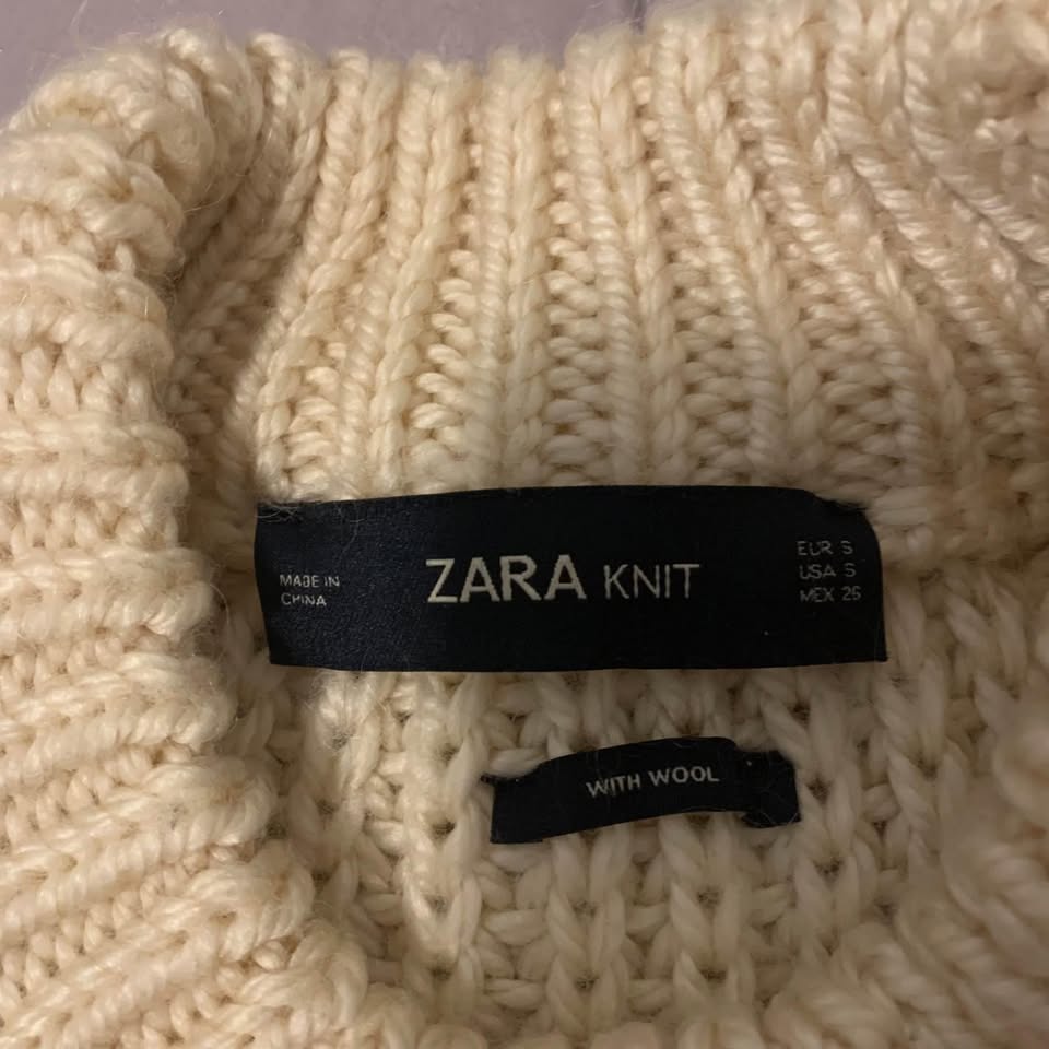 Zara Knit Thick Cream Sweater with Wool - photo 3