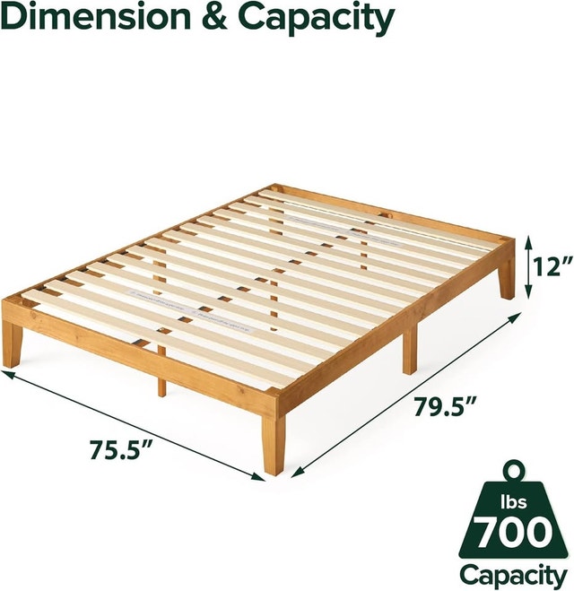Zinus King Size 12 Inch Wood Platform Bed Frame - photo 2