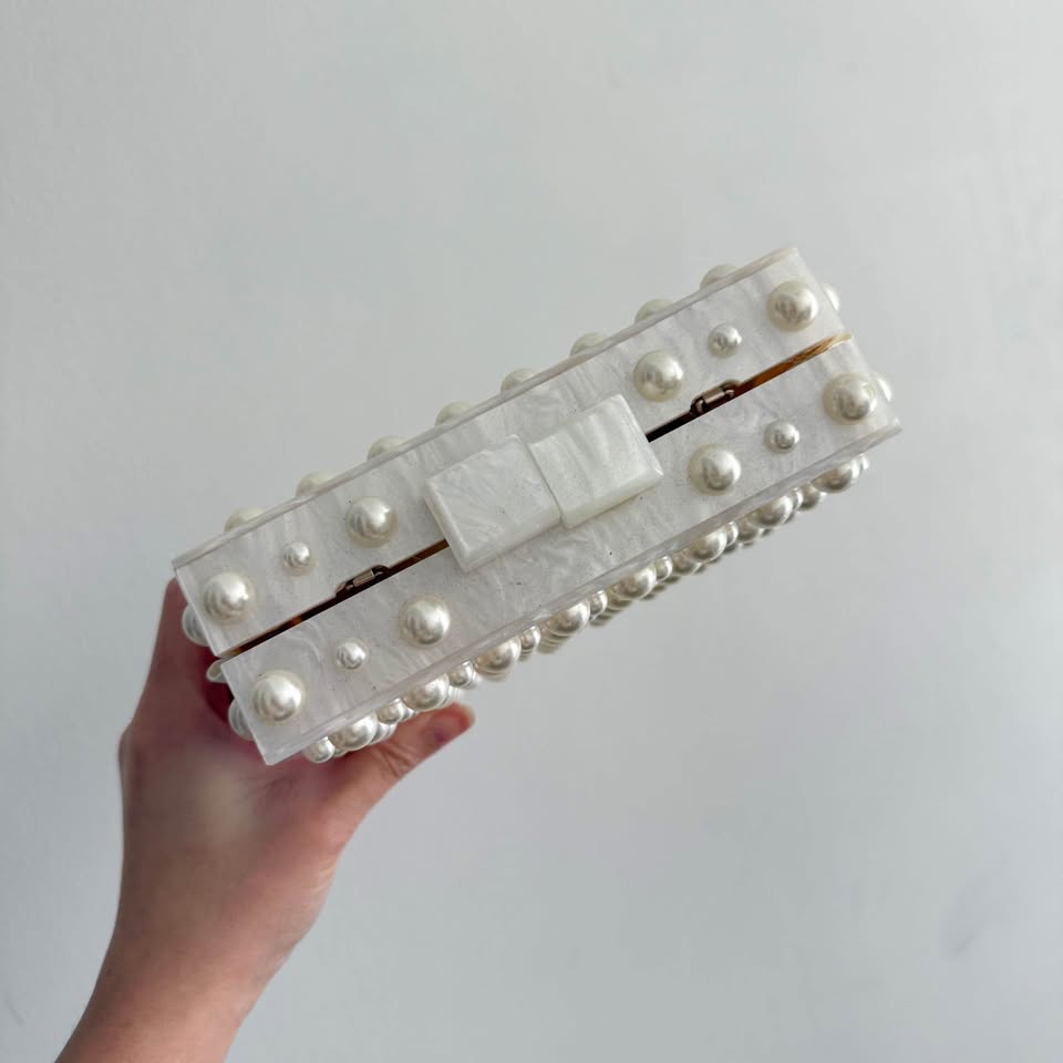Zara Fancy Pearl White Handbag Clutches - photo 2