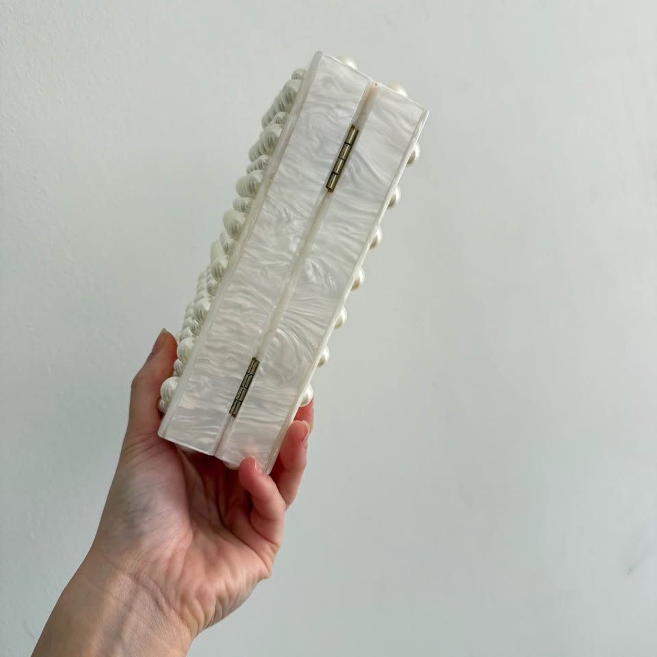 Zara Fancy Pearl White Handbag Clutches - photo 3