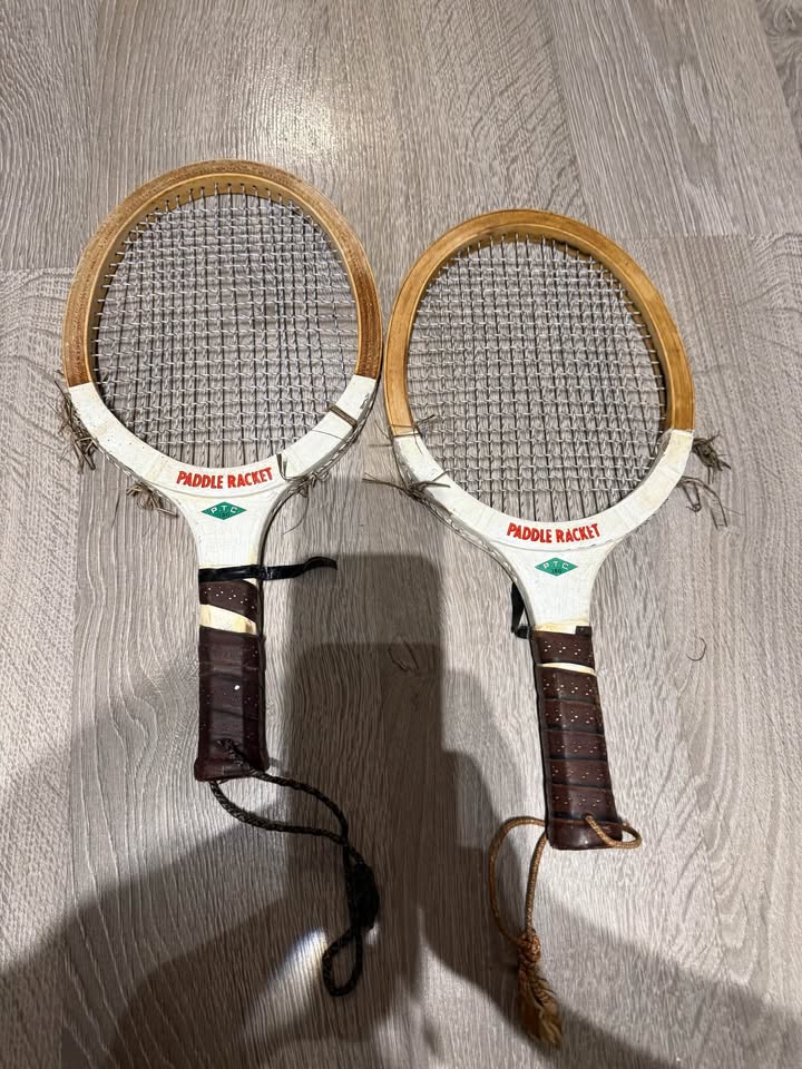 Paddle rackets set of 2 vintage - photo 3