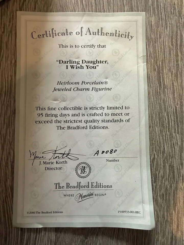 Bradford Editions Angel "Darling Daughter, I Wish You" image indicator(4)