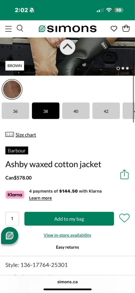 Barbour *NEW* Ashby Waxed Jacket sz XL image indicator(9)