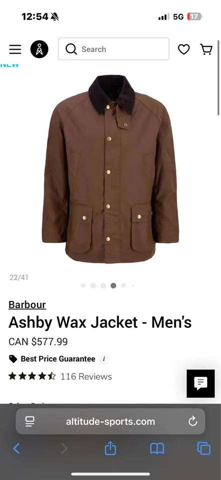 Barbour *NEW* Ashby Waxed Jacket sz XL image indicator(10)