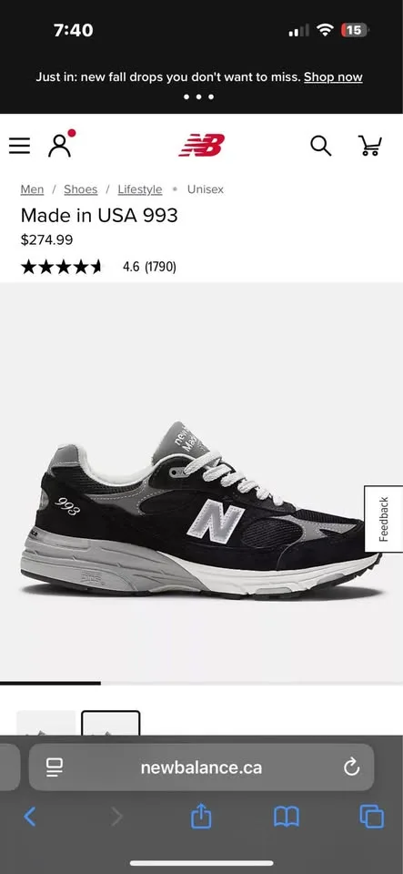 New Balance 993 Shoes sz9 image indicator(8)
