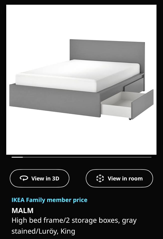 IKEA MALM King Bed Frame w/ 2 Storage Boxes