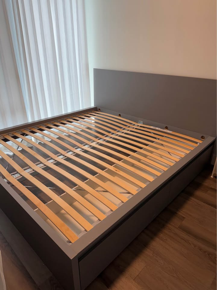 IKEA MALM King Bed Frame w/ 2 Storage Boxes - photo 2