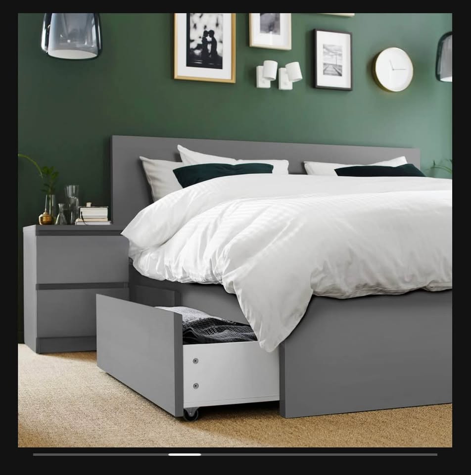 IKEA MALM King Bed Frame w/ 2 Storage Boxes - photo 3