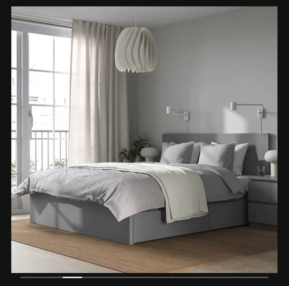 IKEA MALM King Bed Frame w/ 2 Storage Boxes image indicator(5)