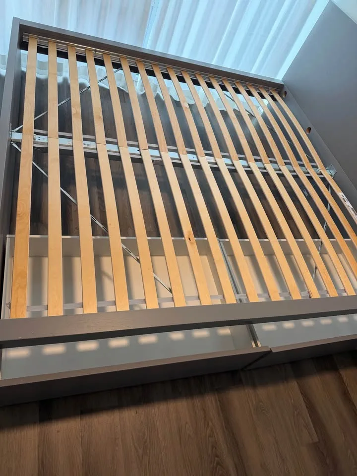 IKEA MALM King Bed Frame w/ 2 Storage Boxes image indicator(6)