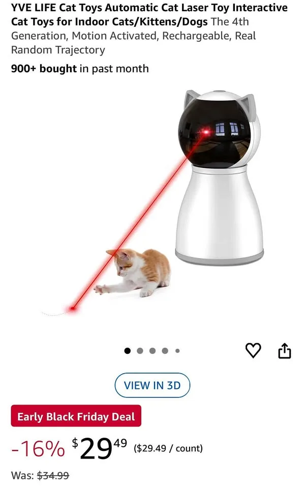 YVE LIFE Cat Toys Automatic Cat Laser Toy