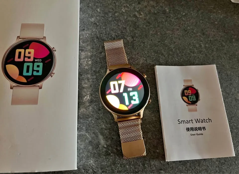 New rose gold metal band smartwatch