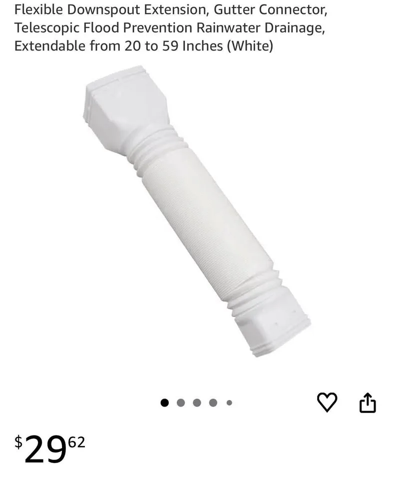 New rain gutter, downspout extension, 21”-60”