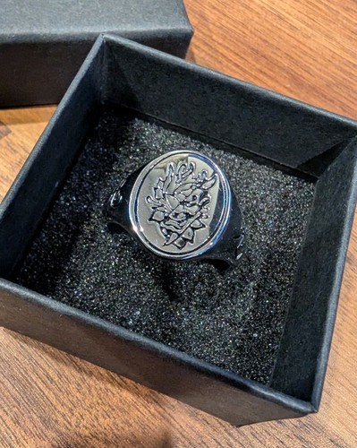 Size 11 Silver Peony/Oni Ring by Statement Collective