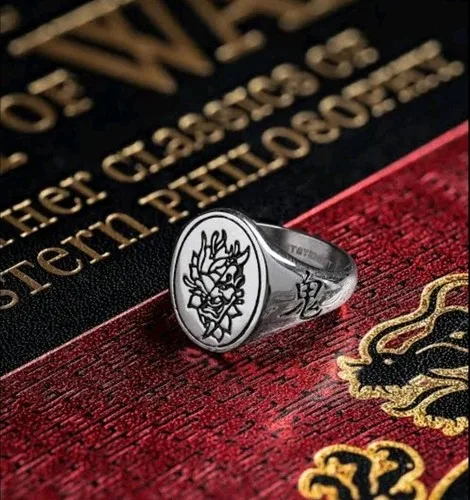 Size 11 Silver Peony/Oni Ring by Statement Collective image indicator(4)