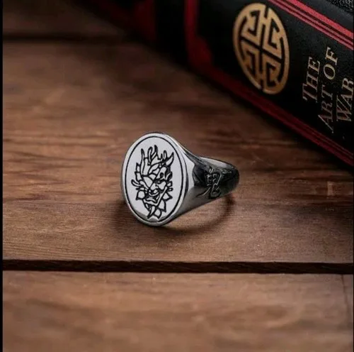 Size 11 Silver Peony/Oni Ring by Statement Collective image indicator(5)