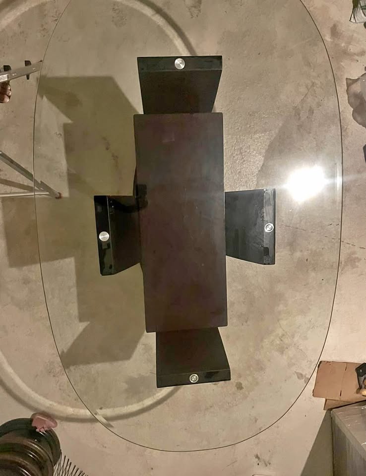 Cushing Oval Glass Top Dining Table