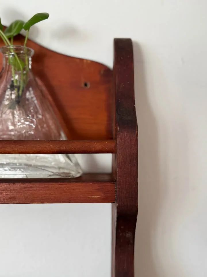 Vintage Wooden Spice Rack Shelf | Rustic Farmhouse Kitchen image indicator(8)