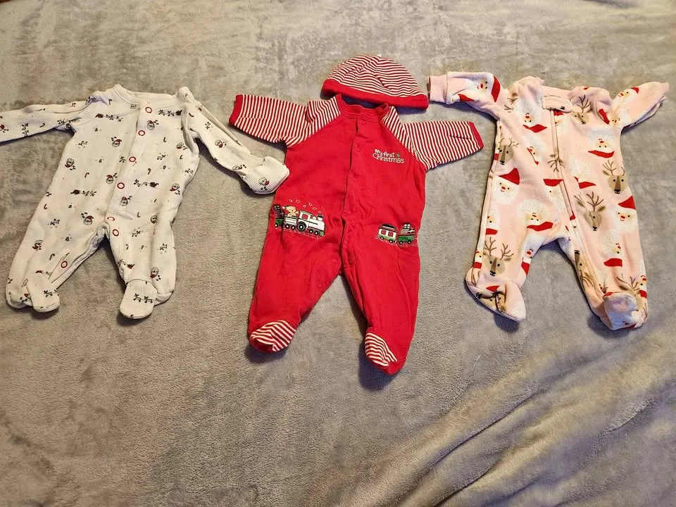 3 Christmas Baby Onesies