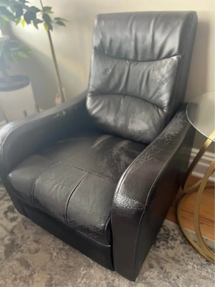 Faux leather black recliner chairs image indicator(3)