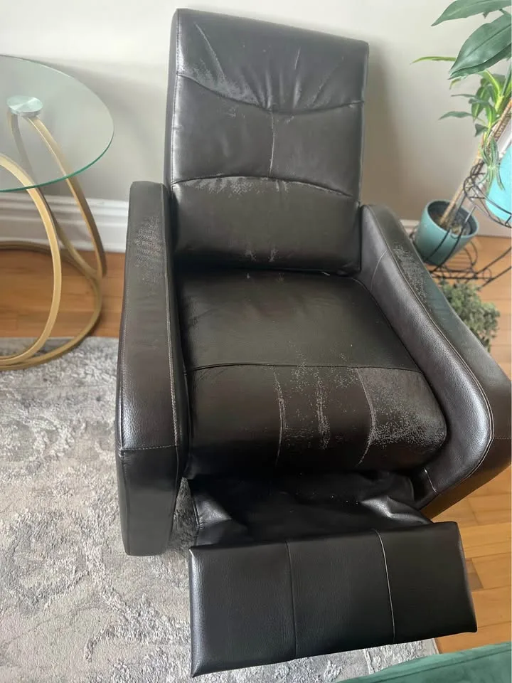 Faux leather black recliner chairs image indicator(4)