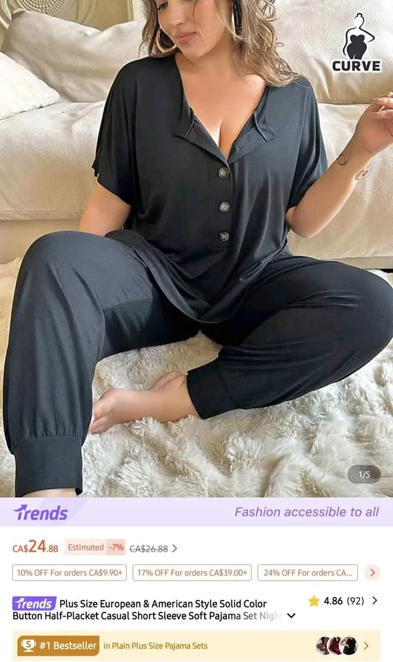 Shein 3x Plus Size Casual Short Sleeve