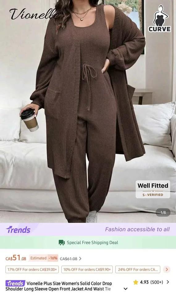 Shein 2x Vionelle Plus Size Open Front Jacket