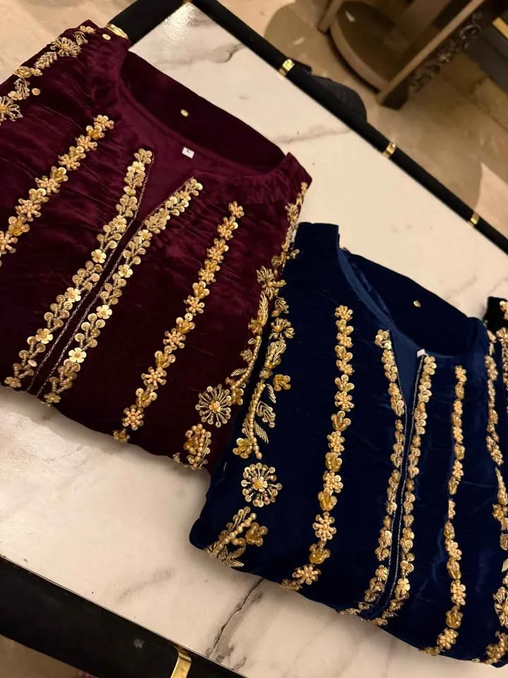 9000 microvelvet pure handwork dresses image indicator(7)