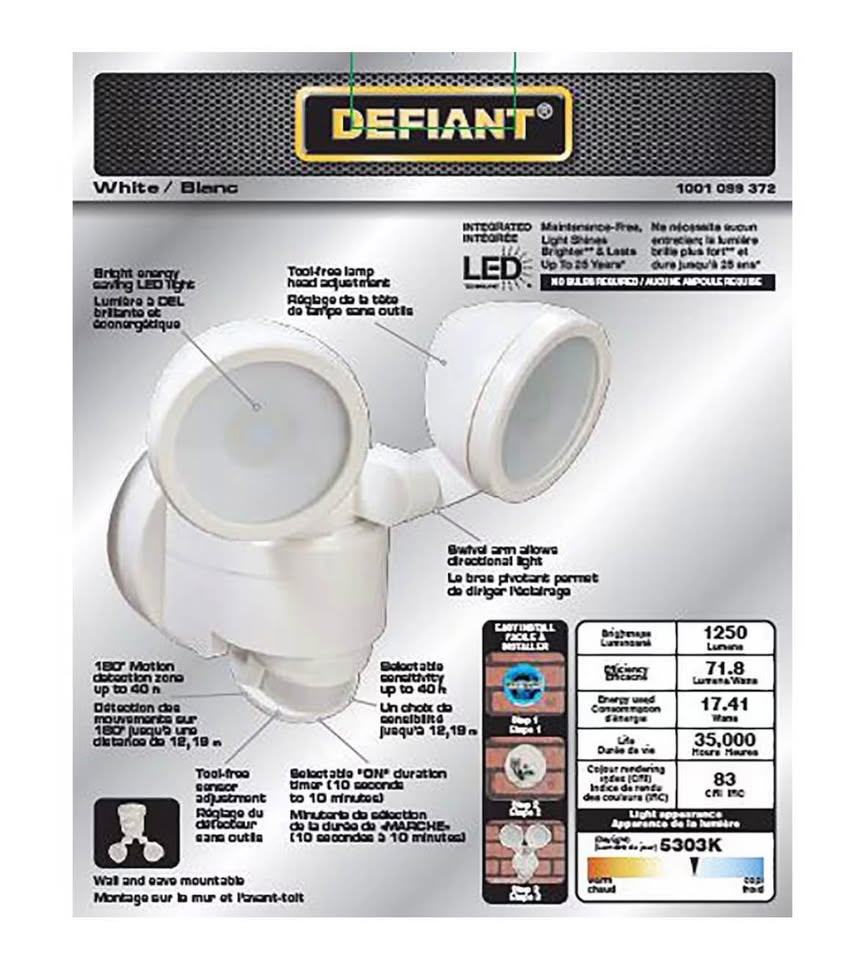 Defiant LED Motion Activated Flood Light - photo 4