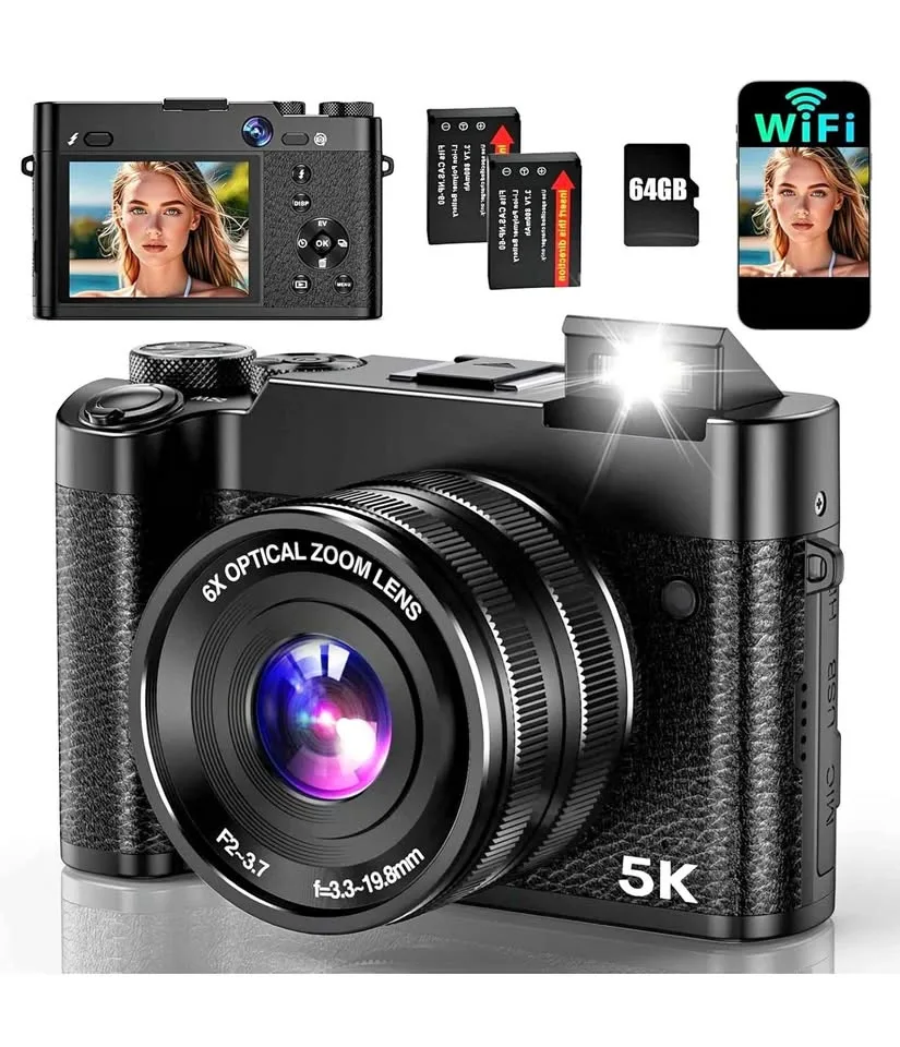 5K Digital Camera, 64MP, 6X Optical Zoom