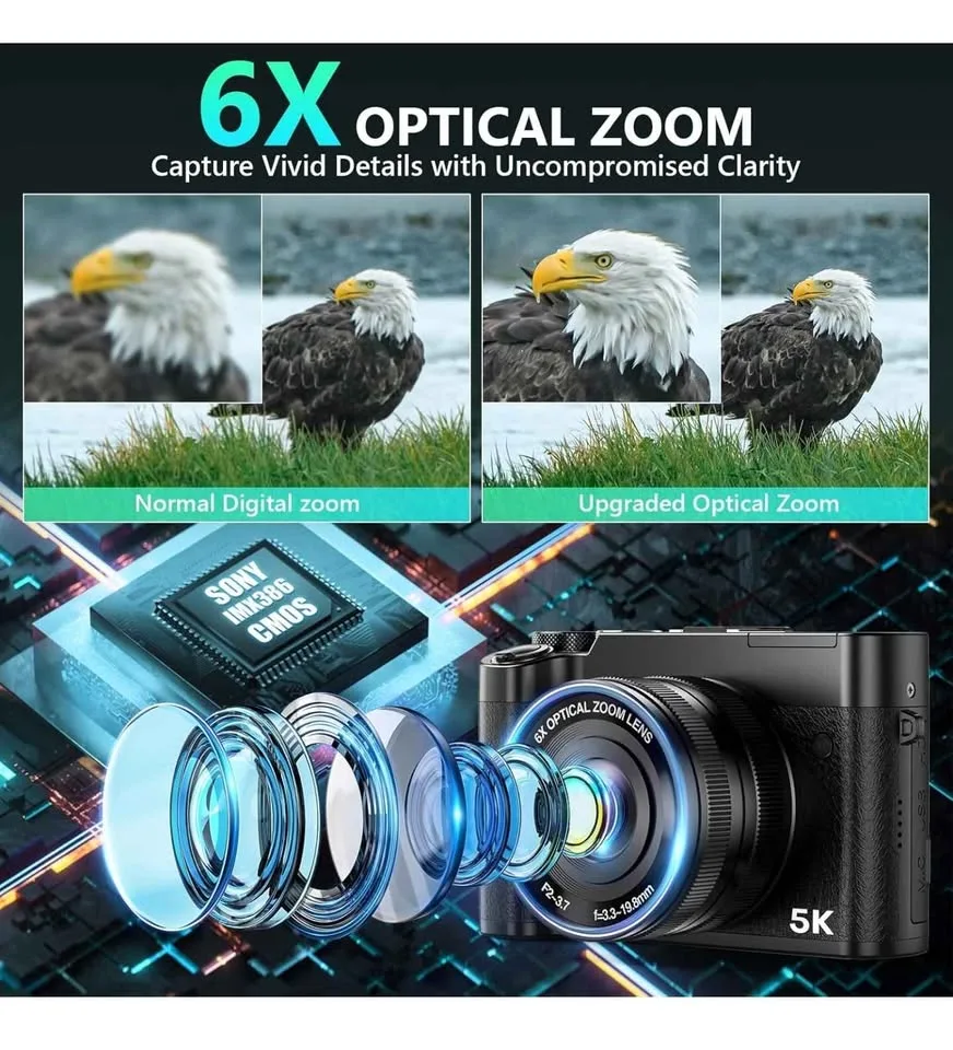 5K Digital Camera, 64MP, 6X Optical Zoom image indicator(3)