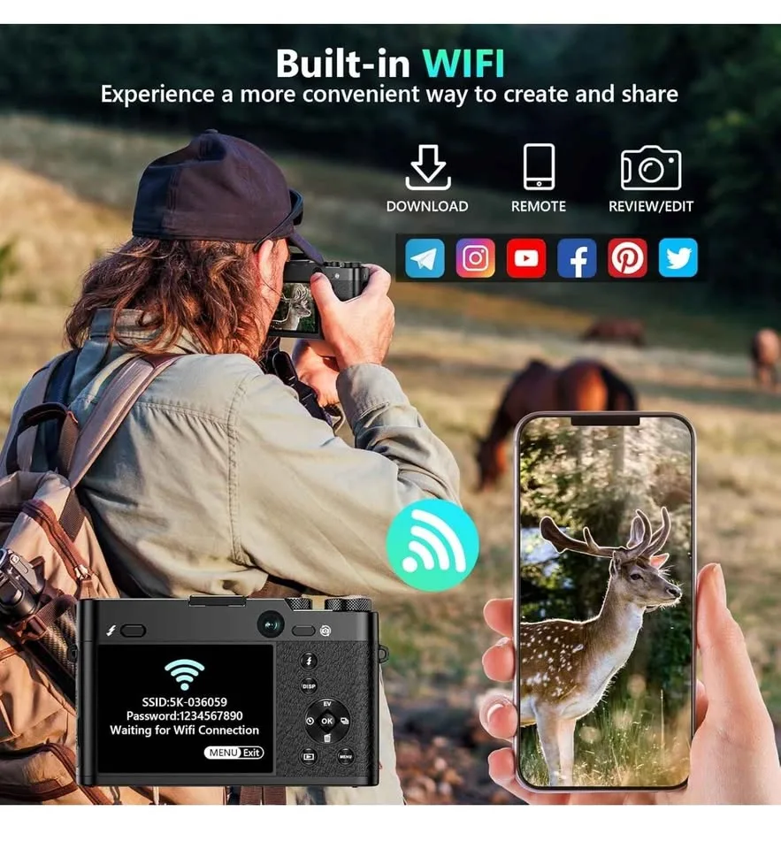 5K Digital Camera, 64MP, 6X Optical Zoom image indicator(5)