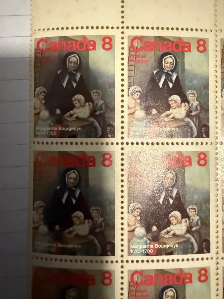 Unused Canadian stamps 1975- 8 cent Marguerite Bourgeoys image indicator(2)