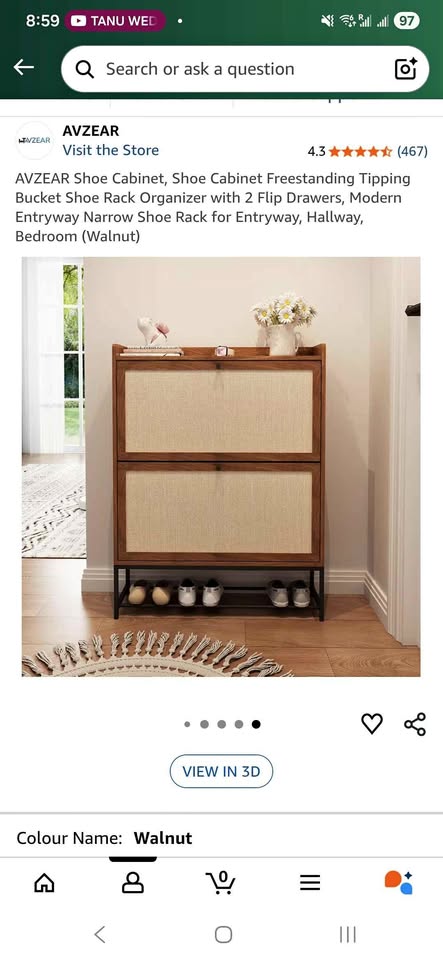 BNIB Modern Wooden Shoerack