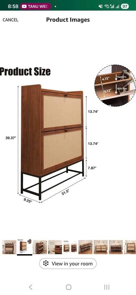 BNIB Modern Wooden Shoerack image indicator(4)
