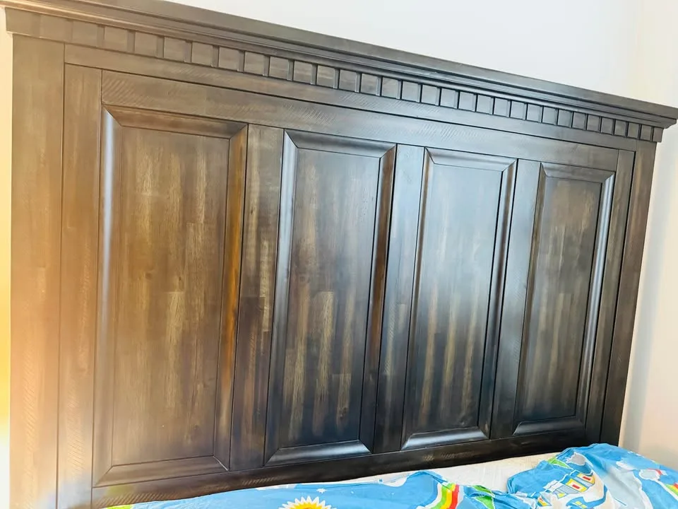 A wooden Bed with Mattress image indicator(3)