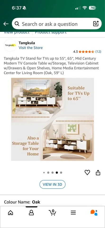 Tangkula Mid-Century Modern TV Stand – 59” (Oak) image indicator(2)